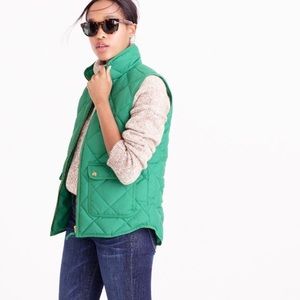 J Crew Green Goose Down Vest